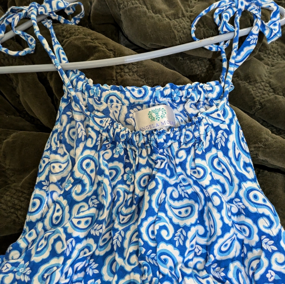 Angela Moore Size M Blue Paisley Sundress